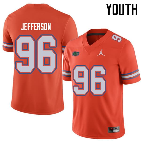 Youth NCAA Florida Gators Cece Jefferson #96 Stitched Authentic Jordan Brand Orange College Football Jersey ZQV7465OB